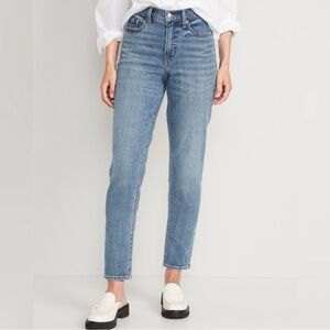Old Navy OG Straight High Rise Crop Mom Jeans Blue Size 10